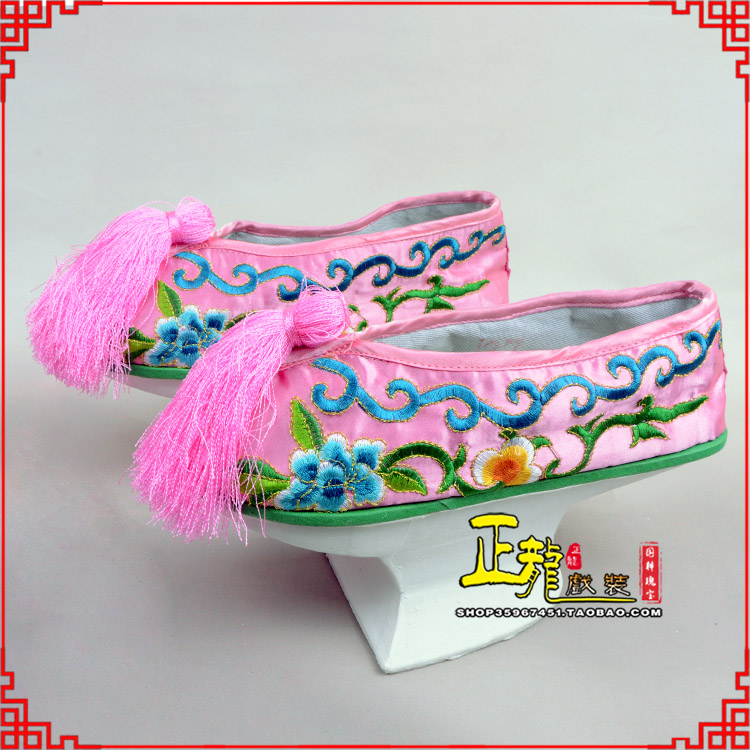 尉犁京越剧戏鞋花盆底清朝皇后贵妃宫女花盆底 旗鞋