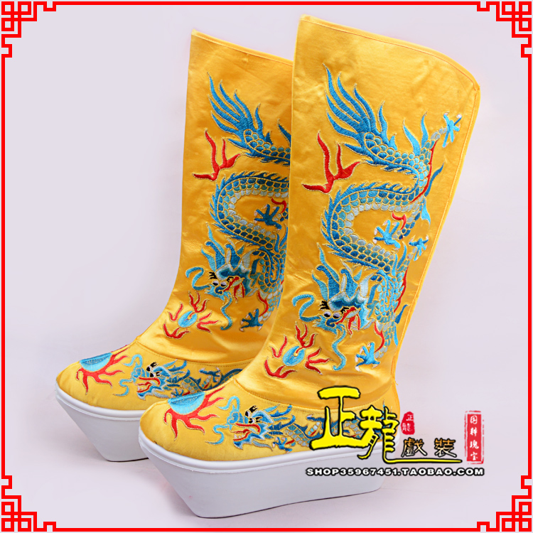 尉犁皇帝龙靴变脸靴绣龙靴子厚底官靴 好龙高靴