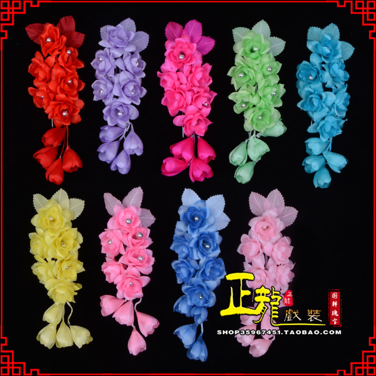 尉犁鬓花头饰小花头花 真丝绢花