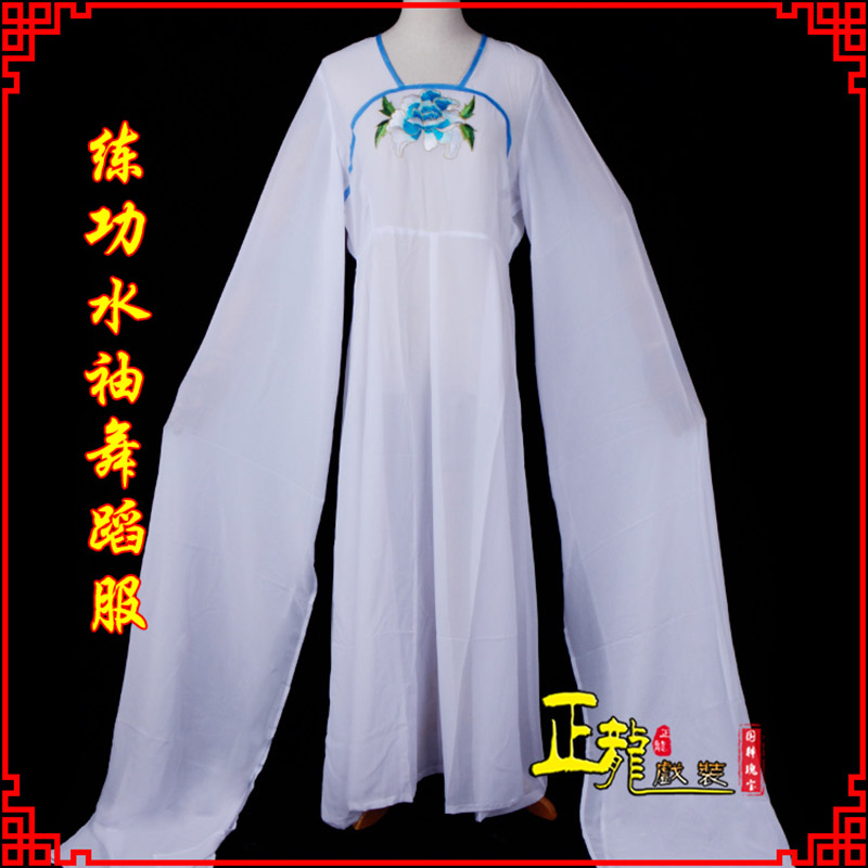 尉犁花旦影楼古装水袖舞蹈服 胸花连衣裙